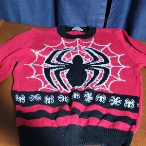 Red and Black Spider Web Sweater